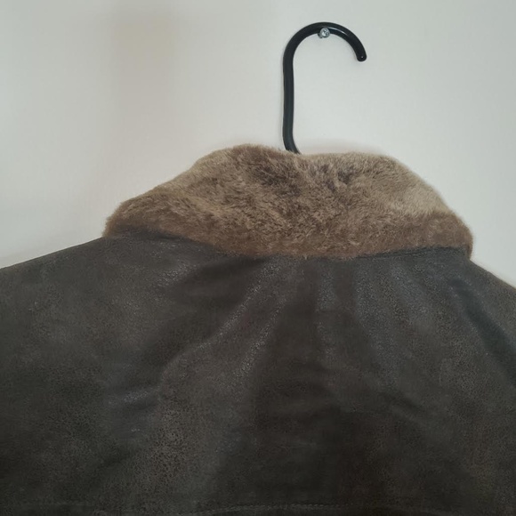 EUC Robert Comstock Expedition; Brown Leather Jacket w/ Tan Faux Fur Lining; XL - Picture 8 of 11